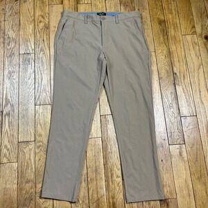FLX Mens Dynamic Stretch Chino Pants Khaki Tan Performance Trousers 36x30